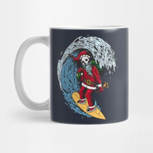 Santa Claus surfing skull Bell gift bag Mug